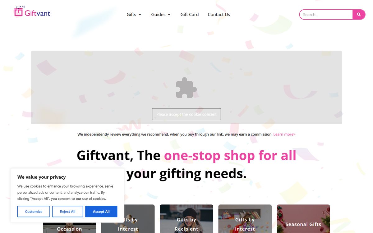 Giftvant gift discovery publication homepage